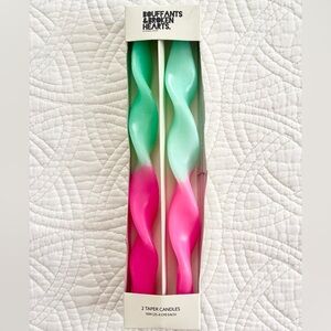 Anthropologie Tapered Candles set of 2 twist bouffants & broken hearts